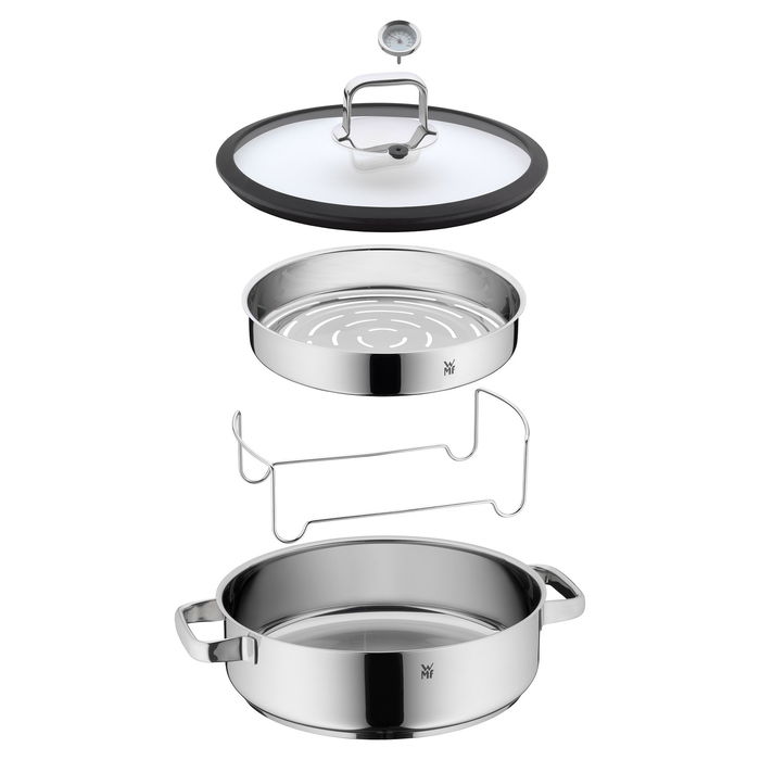 WMF Vitalis Vaporera de Cocina 28 cm con Tapa de Cristal