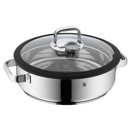 WMF 1743016040 Vaporera Vitalis con Tapa de Vidrio, 28 cm, Acero Inoxidable