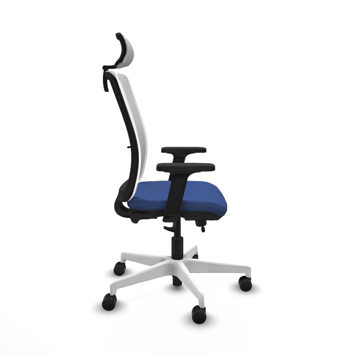 PIQUERAS Y CRESPO Silla de oficina Haches con mecanismo Sincro/Traslack Azul marino y Blanco