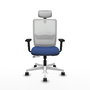 PIQUERAS Y CRESPO Silla de oficina Haches con mecanismo Sincro/Traslack Azul marino y Blanco