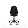 Silla de oficina Aýna con mecanismo Contacto permanente básico tapizada con Similpiel color Azul. Equipada con Base poliamida negra, Sin brazos y Ruedas de nailon 50 mm