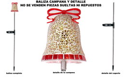 SIMON Baliza Solar Navidad Campana Mosaico NVS0W01JM