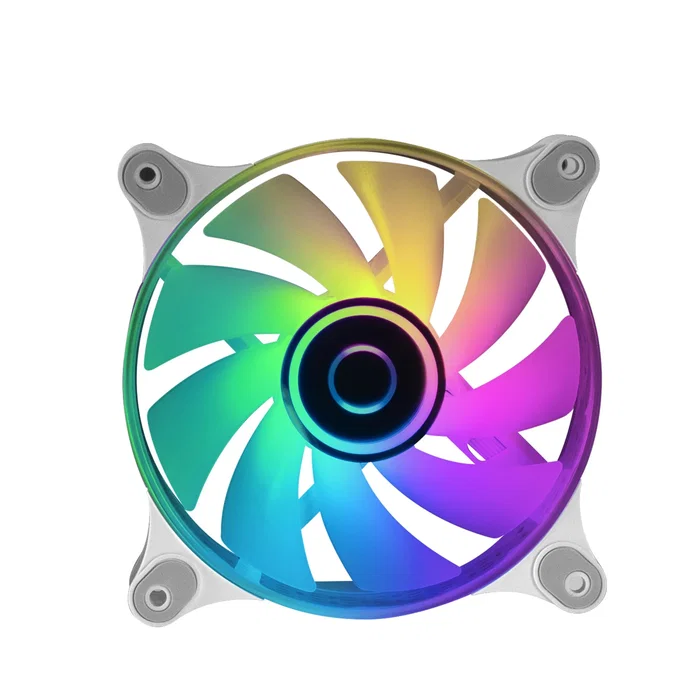 Mars Gaming MF-3D Ventilador ARGB 12cm Blanco para PC - Espejo Infinito 3D, 1200 RPM, 12 dB, Compatible con Aura Sync, Mystic Light, RGB Fusion