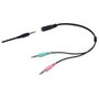 Equip Auriculares Estéreo con Micrófono Flexible y Adaptador Negro