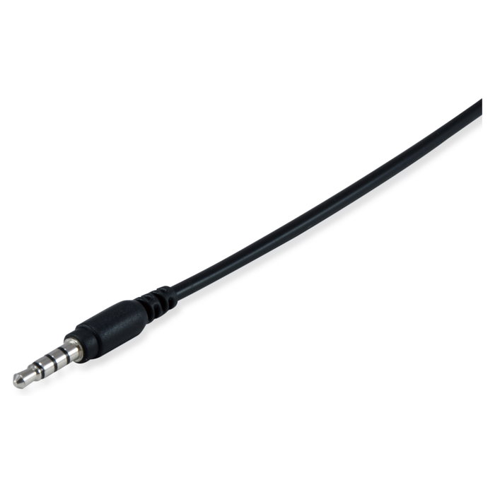 Equip Auriculares Estéreo con Micrófono Flexible y Adaptador Negro Equip Auriculares Estéreo con Micrófono Flexible y Adaptador Negro