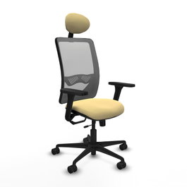 PIQUERAS Y CRESPO Silla de oficina Zulema con mecanismo Sincro/Traslack Crema y Gris