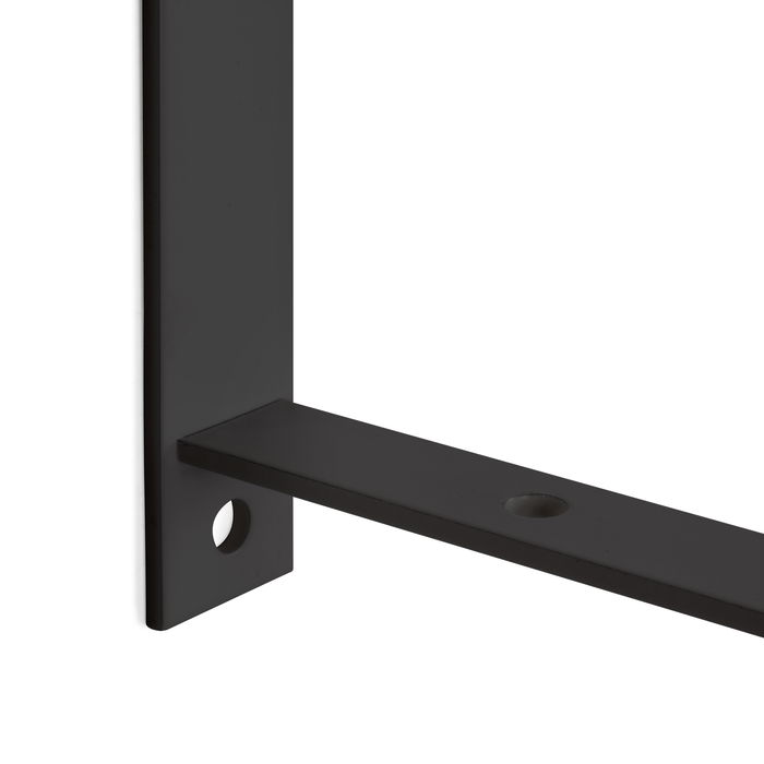 Emuca Juego de soportes para estante de madera Shelf con forma triangular, Acero, Pintado negro