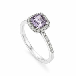 Diamonfire Anillo de Plata con Circonita Gris, Talla 17