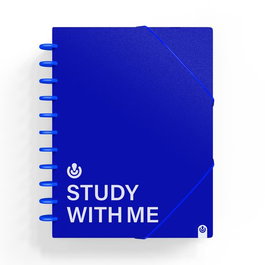CARCHIVO Set de 2 Carpetas Tipo Tarifario Ingeniox Study With Me A4 con 30 Fundas, Azul