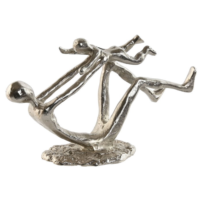 DKD Home Decor Figura de Aluminio Padre y Niño Plateado 25x8x14 cm DKD Home Decor Figura de Aluminio Padre y Niño Plateado 25x8x14 cm