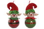 DKD Home Decor Bola Decoración Navidad Tradicional Verde Rojo 7.5 x 12 x 7.5 cm (6 Unidades) Elfo LED PVC