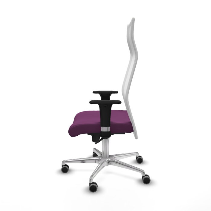 PIQUERAS Y CRESPO Sillón Albacete Morado y Blanco con Mecanismo Sincro y Base de Aluminio
