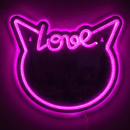 Home Deco Factory Espejo Neón Led Usb Kawai Home Deco Factory Plástico