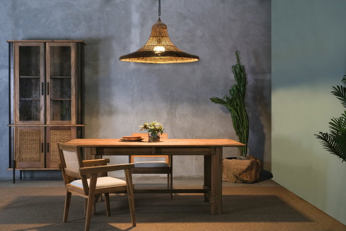 DKD Home Decor Lamps 2c 24 Lámpara Techo Balines Natural 75 x 55 x 75 cm Fibra Hecho a mano