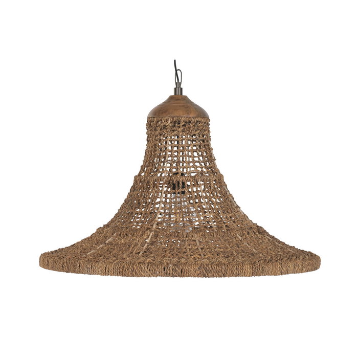 DKD Home Decor Lámpara de Techo de Fibra Hecha a Mano Natural