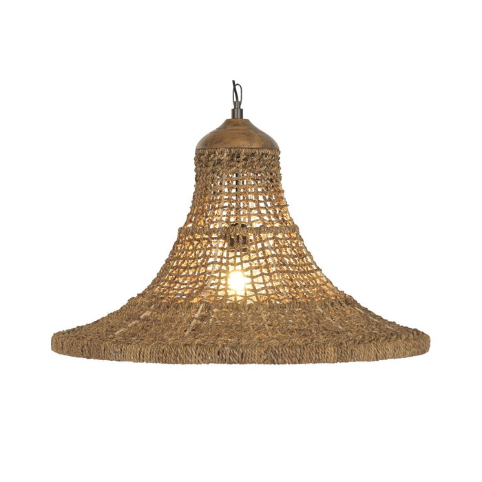 DKD Home Decor Lámpara de Techo de Fibra Hecha a Mano Natural