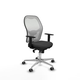 PIQUERAS Y CRESPO Silla de oficina Jorquera con mecanismo Sincro, Gris oscuro y Blanco