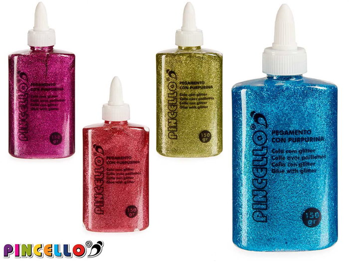 PINCELLO Cola Purpurina 4 Colores Oscuros 3 x 14.5 x 6 cm (Set de 24)