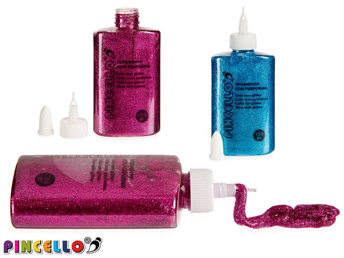 PINCELLO Cola Purpurina 4 Colores Oscuros 3 x 14.5 x 6 cm (Set de 24)