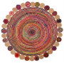 DKD Home Decor Alfombra Algodón y Yute Pokara Multicolor 200x200x1 cm
