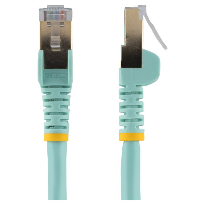 StarTech.com Cable de red Cat6a de 2m, Turquesa, RJ45 Snagless, STP, 10GbE