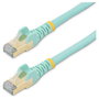 StarTech.com Cable de red Cat6a de 2m, Turquesa, RJ45 Snagless, STP, 10GbE