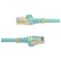 StarTech.com Cable de red Cat6a de 2m, Turquesa, RJ45 Snagless, STP, 10GbE