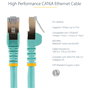 StarTech.com Cable de red Cat6a de 2m, Turquesa, RJ45 Snagless, STP, 10GbE
