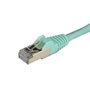StarTech.com Cable de red Cat6a de 2m, Turquesa, RJ45 Snagless, STP, 10GbE