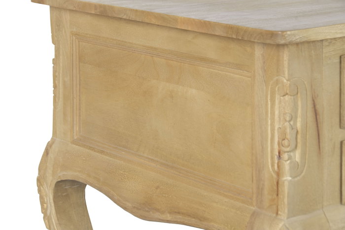 DKD Home Decor Escritorio Toscana Natural Blanco 133 x 68 x 75 cm con 5 Cajones