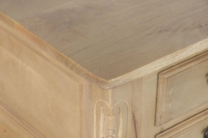 DKD Home Decor Escritorio Toscana Natural Blanco 133 x 68 x 75 cm con 5 Cajones