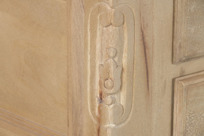 DKD Home Decor Escritorio Toscana Natural Blanco 133 x 68 x 75 cm con 5 Cajones