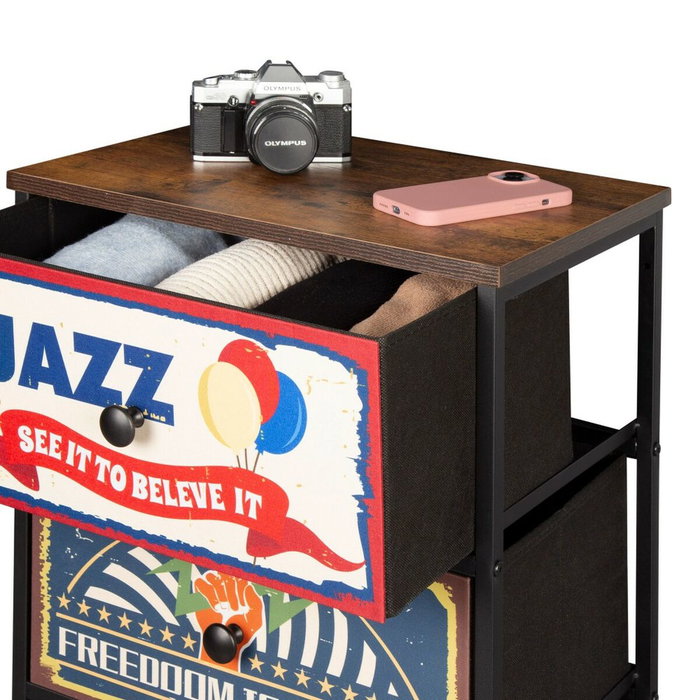 Color Baby Max Home-Mueble Cómoda Vintage 4 Cajones 45X30X98 Cm