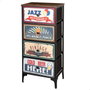 Color Baby Max Home-Mueble Cómoda Vintage 4 Cajones 45X30X98 Cm