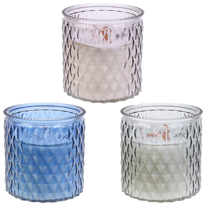 The Candle Factory Vela Perfumada en Vaso de Cristal con 2 Mechas de Madera Aromas Surtidos 650g 55h