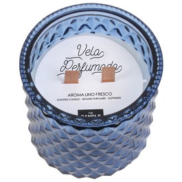 The Candle Factory Vela Perfumada en Vaso de Cristal con 2 Mechas de Madera Aromas Surtidos 650g 55h