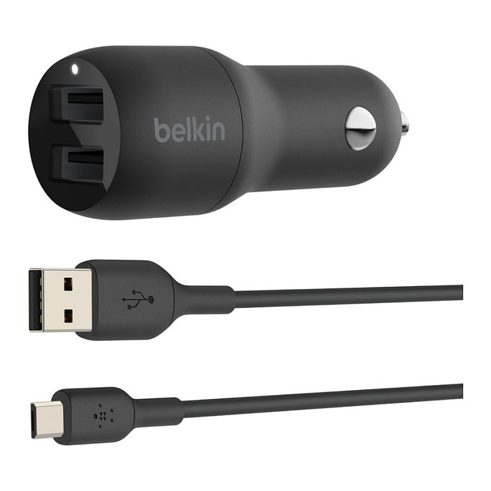 Belkin Cargador para Coche BoostCharge Doble USB-A 24W Negro
