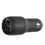 Belkin BOOST↑CHARGE Cargador de coche doble USB-A 24W Negro CCB001BTBK