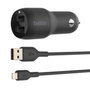 Belkin Cargador para Coche BoostCharge Doble USB-A 24W Negro