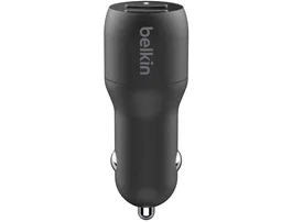 Belkin CCB001BTBK Cargador Doble USB-A para Coche, 24W (12W x2), Carga Rápida, Color Negro