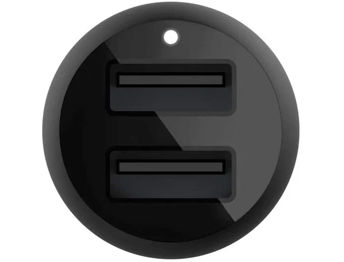 Belkin CCB001BTBK Cargador Doble USB-A para Coche, 24W (12W x2), Carga Rápida, Color Negro