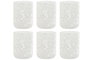 DKD Home Decor Set de 6 Vasos Vintage de Cristal Blanco 320ml