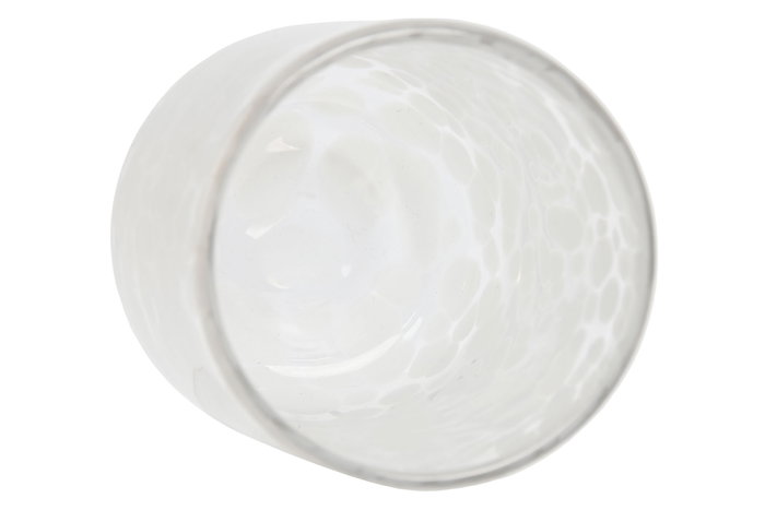 DKD Home Decor Vaso Blanco Cristal Set de 6 Piezas 320ml Apto Microondas y Lavavajillas 8.3 x 10.5 x 8.3 cm