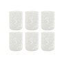 DKD Home Decor Set de 6 Vasos Vintage de Cristal Blanco 320ml