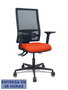 PIQUERAS Y CRESPO Silla Bormate con Mecanismo Asincro, Asiento Naranja Oscuro y Malla Negra