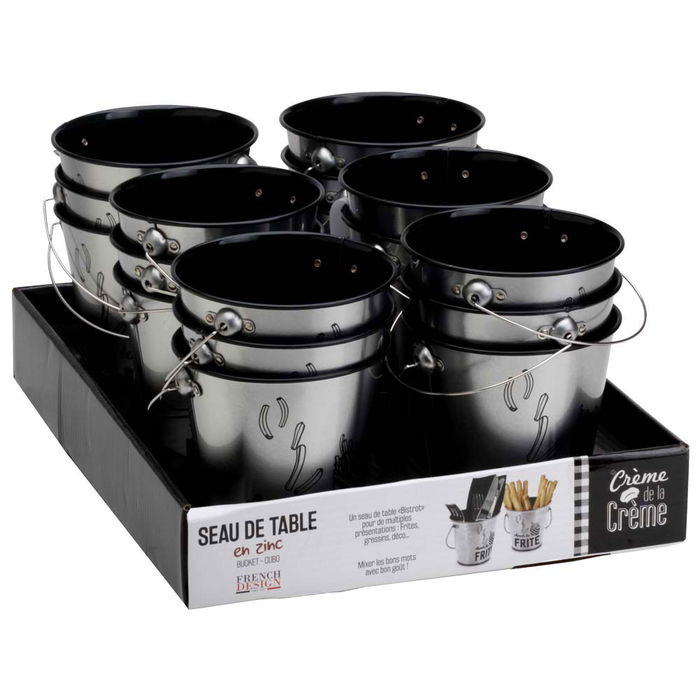 Totally Addict Cubo Zinc De Mesa "Frite" Bistrot Indus 12x10,5 cm