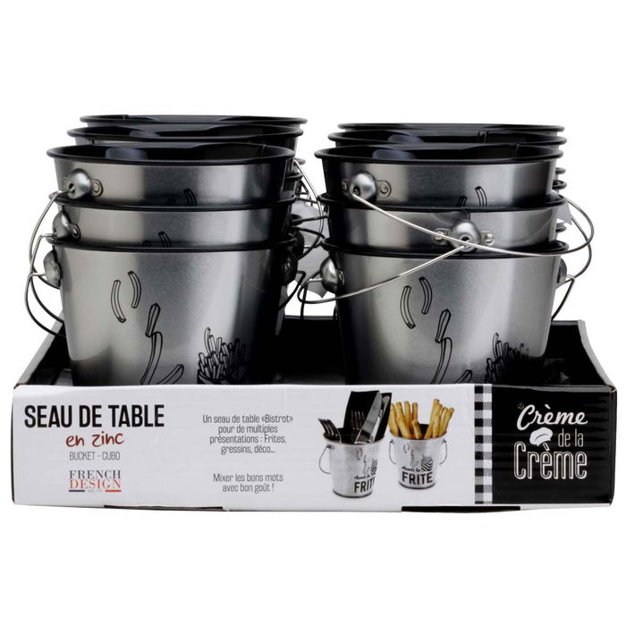 Totally Addict Cubo Zinc De Mesa "Frite" Bistrot Indus 12x10,5 cm