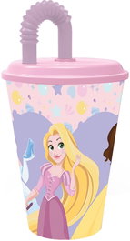 Principesse Vaso Easy Sport CZ11362 430 mL con Pajita - Licencia Oficial Disney