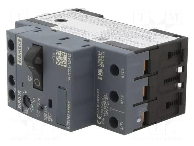 SIEMENS 3RV1011-1BA15 Interruptor motorizado 0,75kW 26A