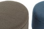 DKD Home Decor Set de 2 Reposapiés de Poliéster y Madera Gris y Azul